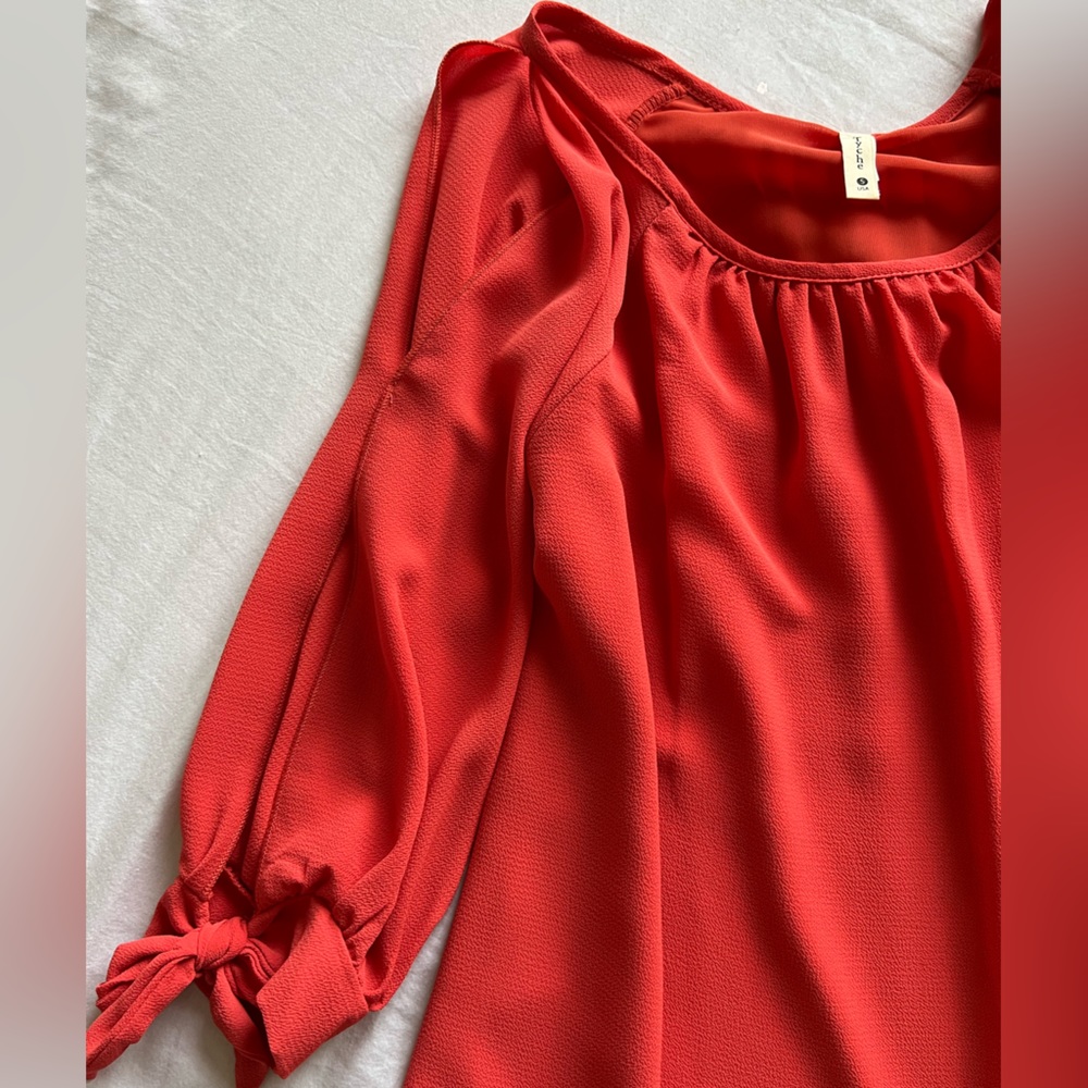 Red/Orange long sleeve mini dress